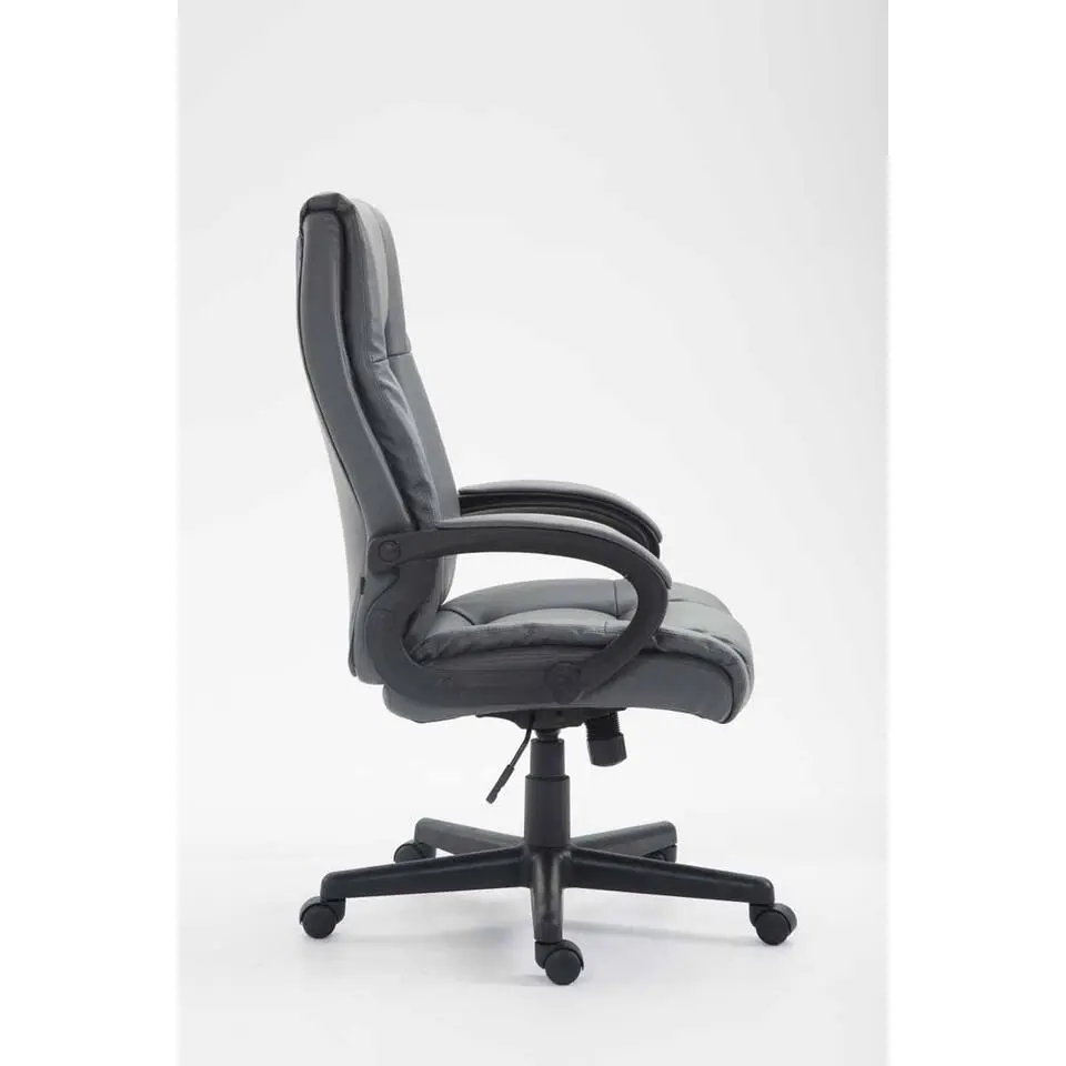 CLP Bureaustoel XL Sparta zwart Frame - Kunstleer - grijs