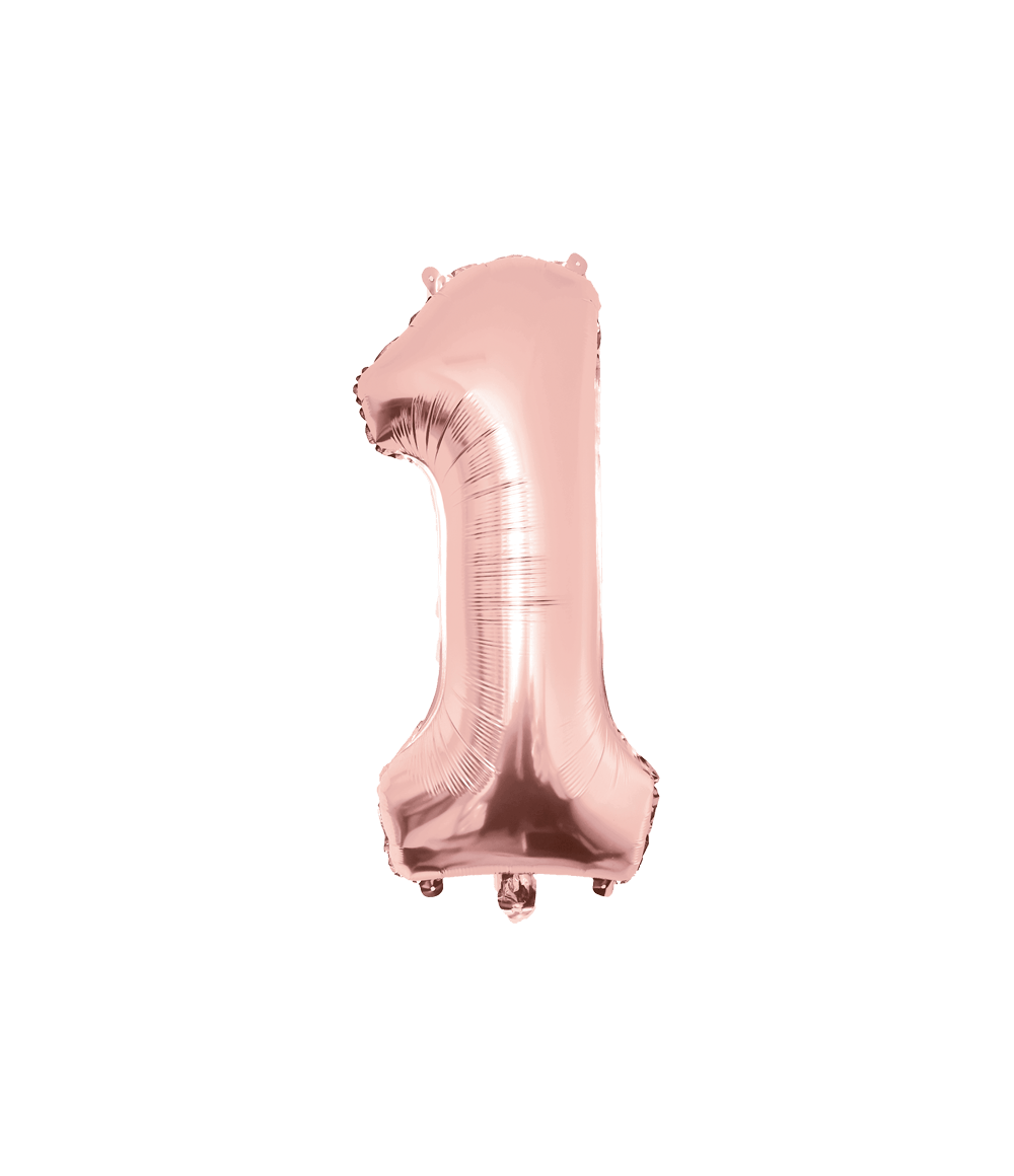1 Jaar Cijfer Ballon Rose Goud Leeg 86cm