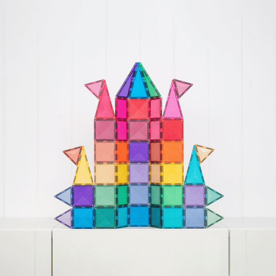 connetix magnetische tegels - glitter castle - 48st