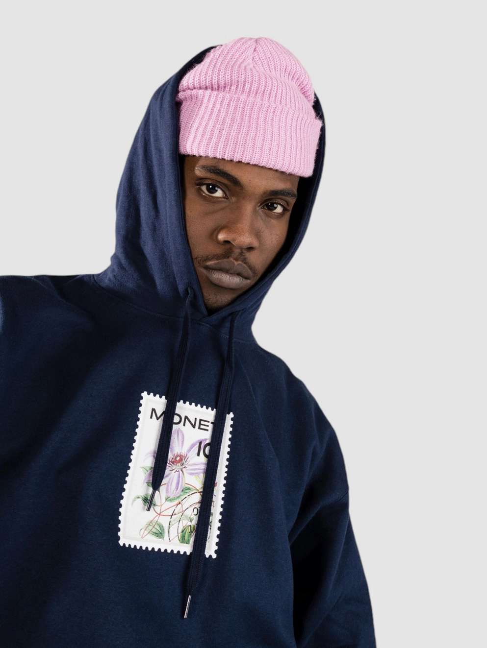 Monet Skateboards Floral Stamps Hoodie deep navy