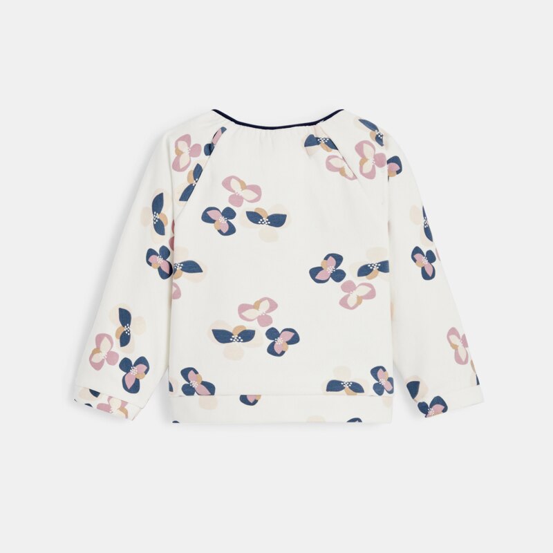 Gilet molleton fleuri rose bébé fille Rose