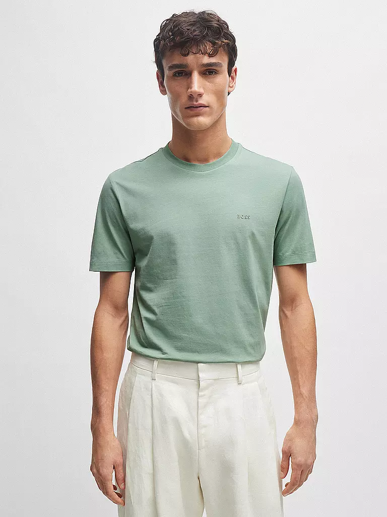 BOSS T-Shirt Regular Fit THOMPSON 01 hellgrün