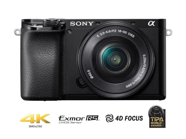 Sony a6100 ILCE-6100 - Digitalkamera - spejlløst - 24.2 MP - APS-C - 4K / 30 fps 16-50 mm Power Zoom-objektiv - Wi-Fi, NFC, Bluetooth - sort