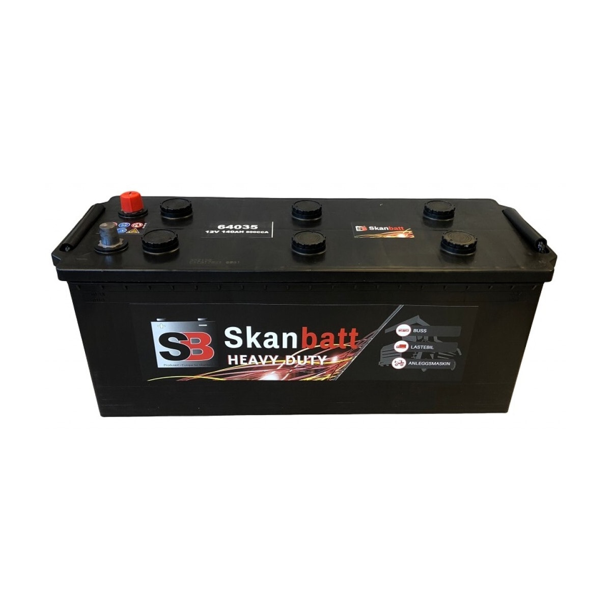 SKANBATT Heavy Duty 12V 140AH 800CCA (513x189x223mm) +venstre