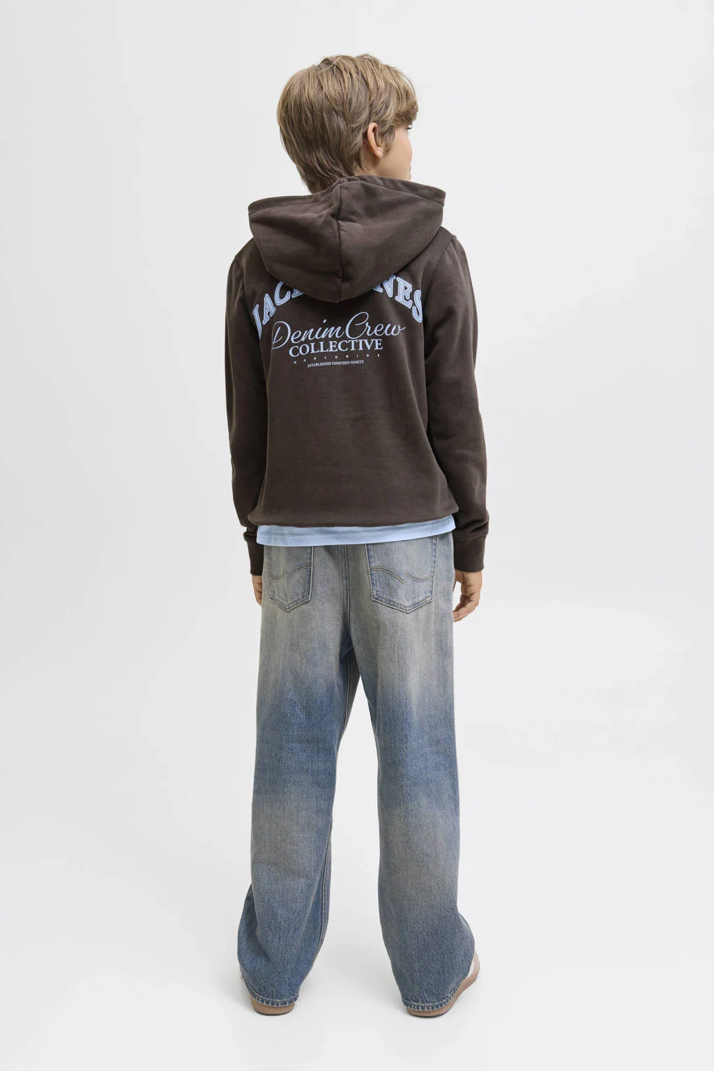 JACK & JONES JUNIOR hoodie donkerbruin