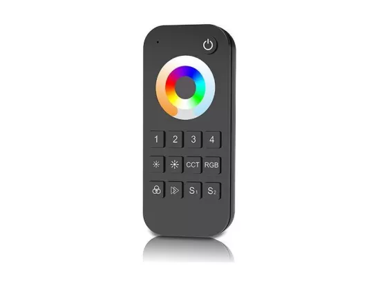 Télécommande RF pour Variateurs LED RGB / RGBW 4 Zones Noir
