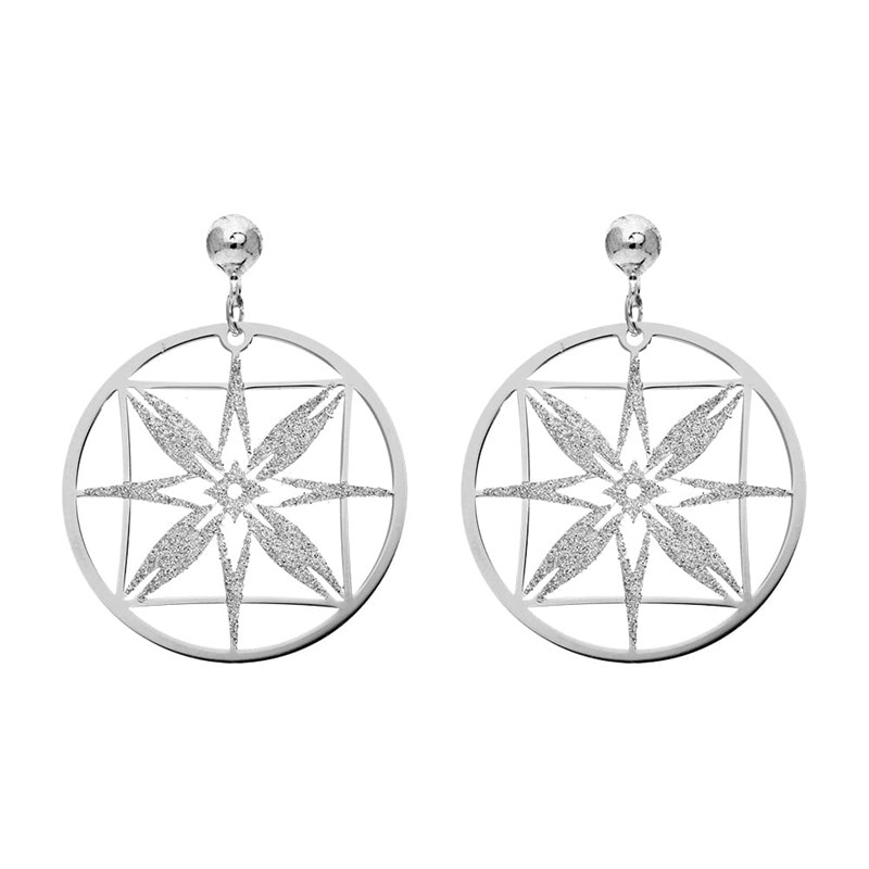 Boucles D'oreilles Argent Rhodier Constellation