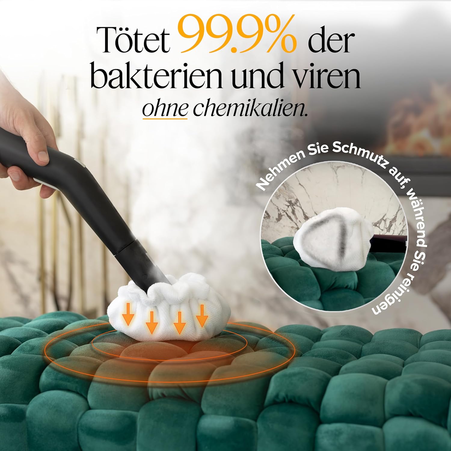Dupray Neat Dampfreiniger – leistungsstarker Multifunktions-Dampfreiniger für Haus, Böden, Fliesen, Fugen, Möbel, Matratzen, Fenster, Autos & mehr (Neat + 18 Teilen (Inkl. Tasche))