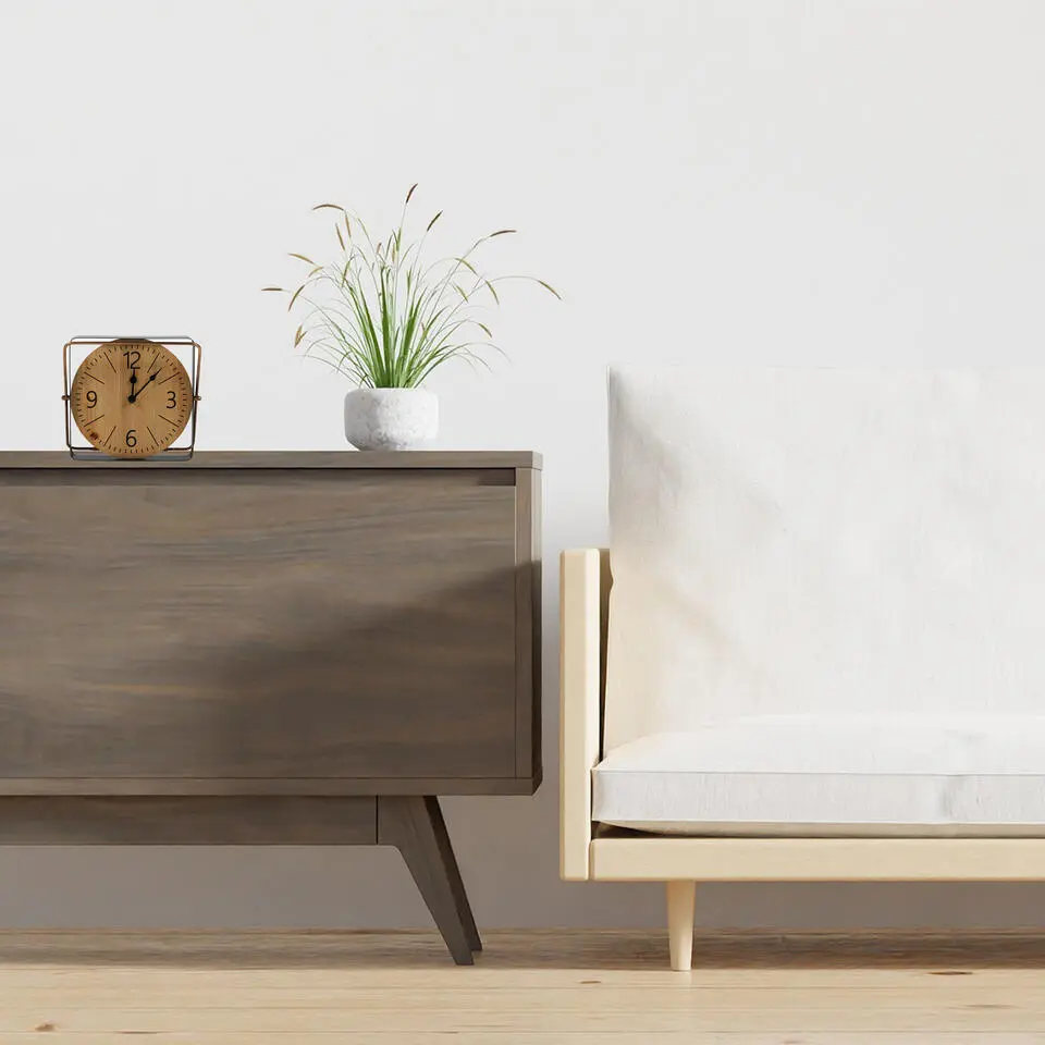 Ostaria Tafelklok Galway - staand - metaal/MDF - zwart - D25 cm
