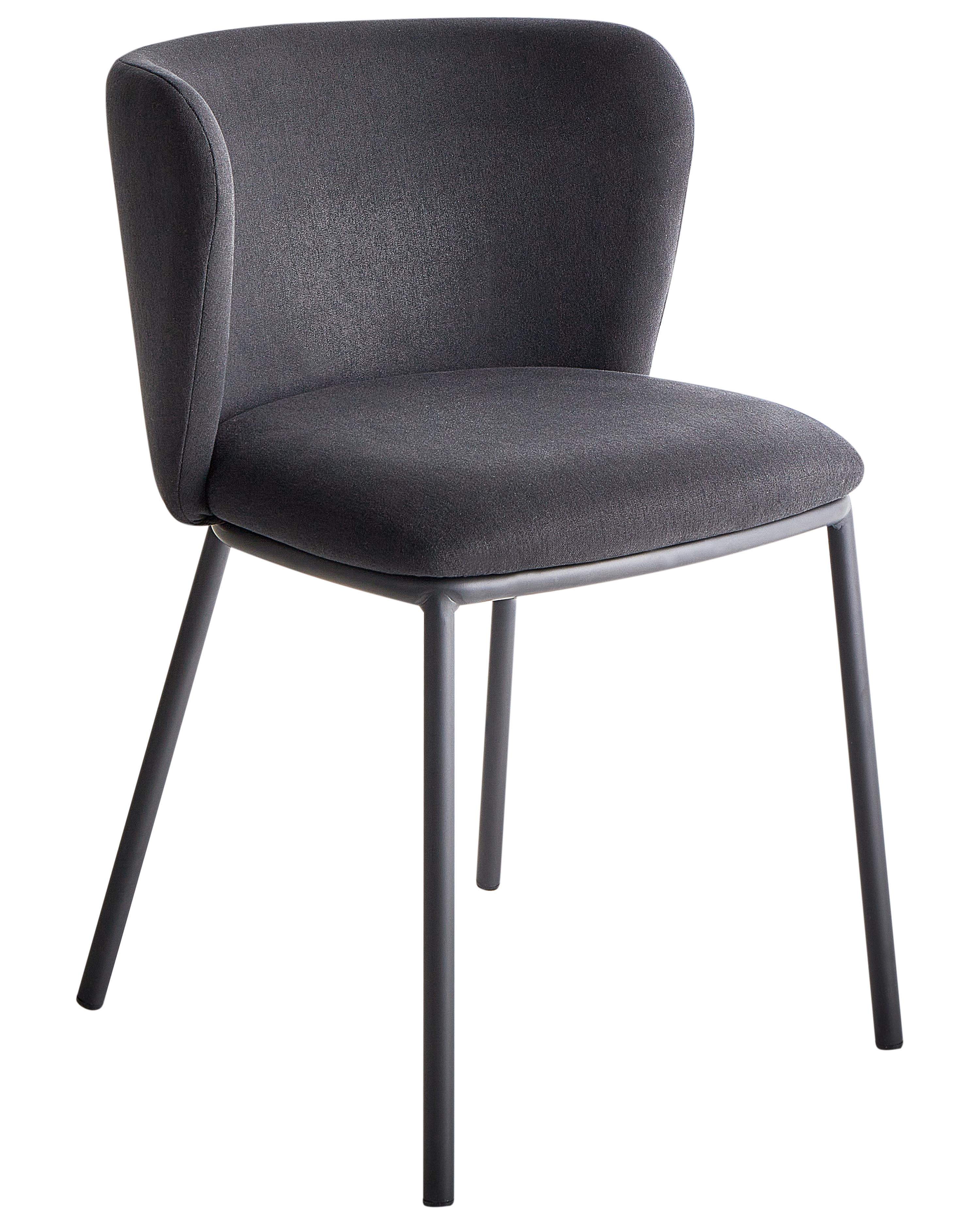 Set van 2 eetkamerstoelen MINA Stof Zwart