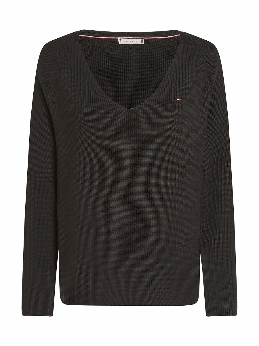 Suéter TOMMY HILFIGER com decote em V e mangas compridas