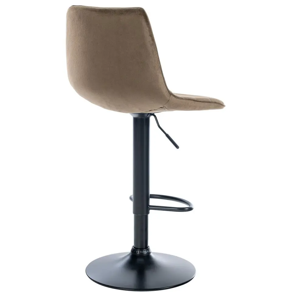 CLP Set van 2 Barkruk Lex mat zwart Frame - Fluweel - bruin