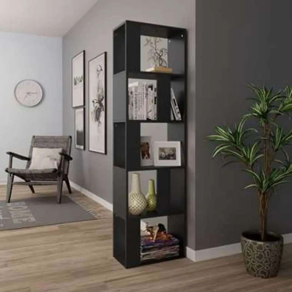 vidaXL - Boekenkast - Zwart - Bewerkt hout