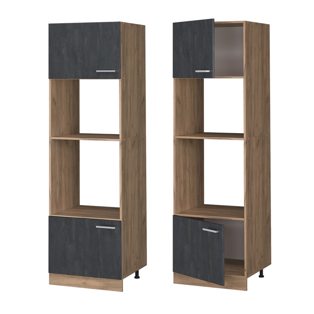 Vicco Mikrowellenschrank R-Line Schwarz Beton Eiche 60 cm
