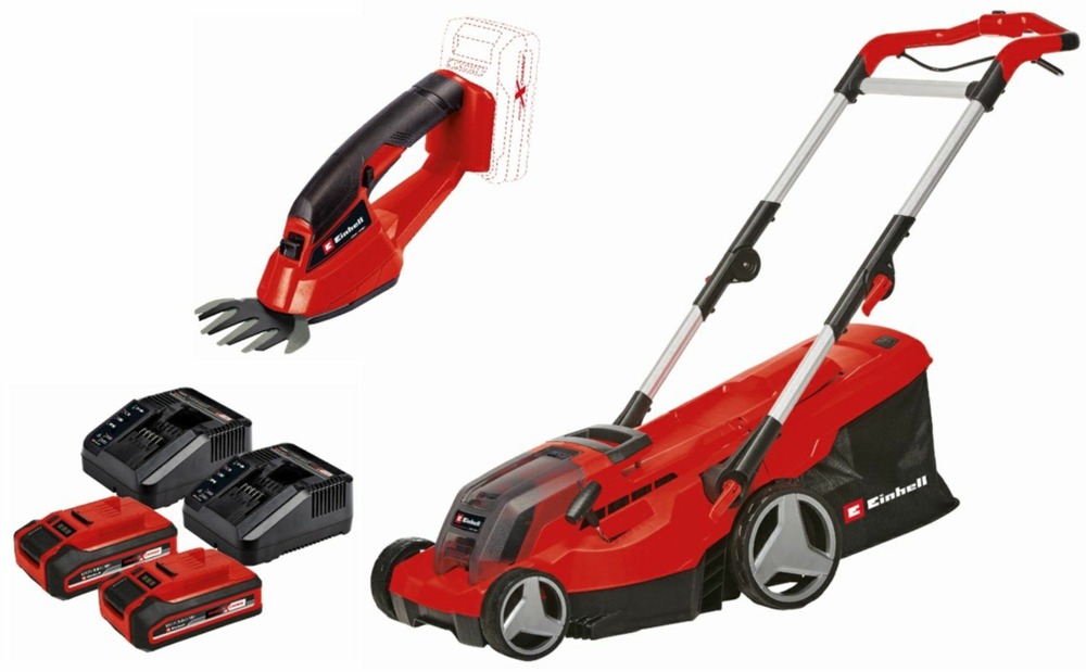 Tondeuse à gazon ge-cm 36/37 li + 2 batteries 3ah + 2 chargeurs power x-change