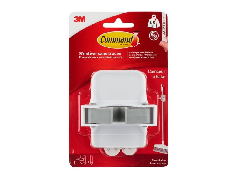 Command Klebehaken Besenhalter 1.8 kg, Weiss Halterung für die Küche und Reduit
