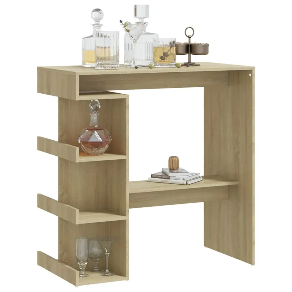 vidaXL - Bartafel - Bruin - Bewerkt hout