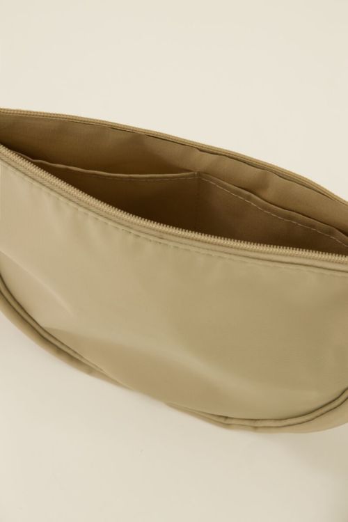 Beige crossbody tas groot