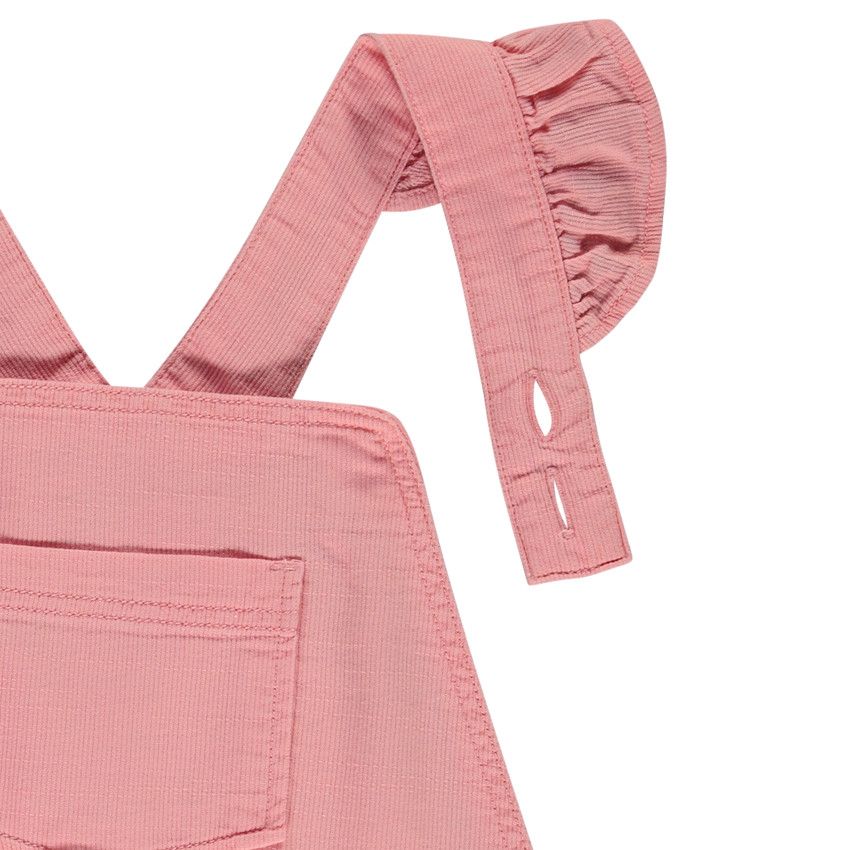 Salopette unie à bretelles volantées et ceinture pour fille - Multicolore