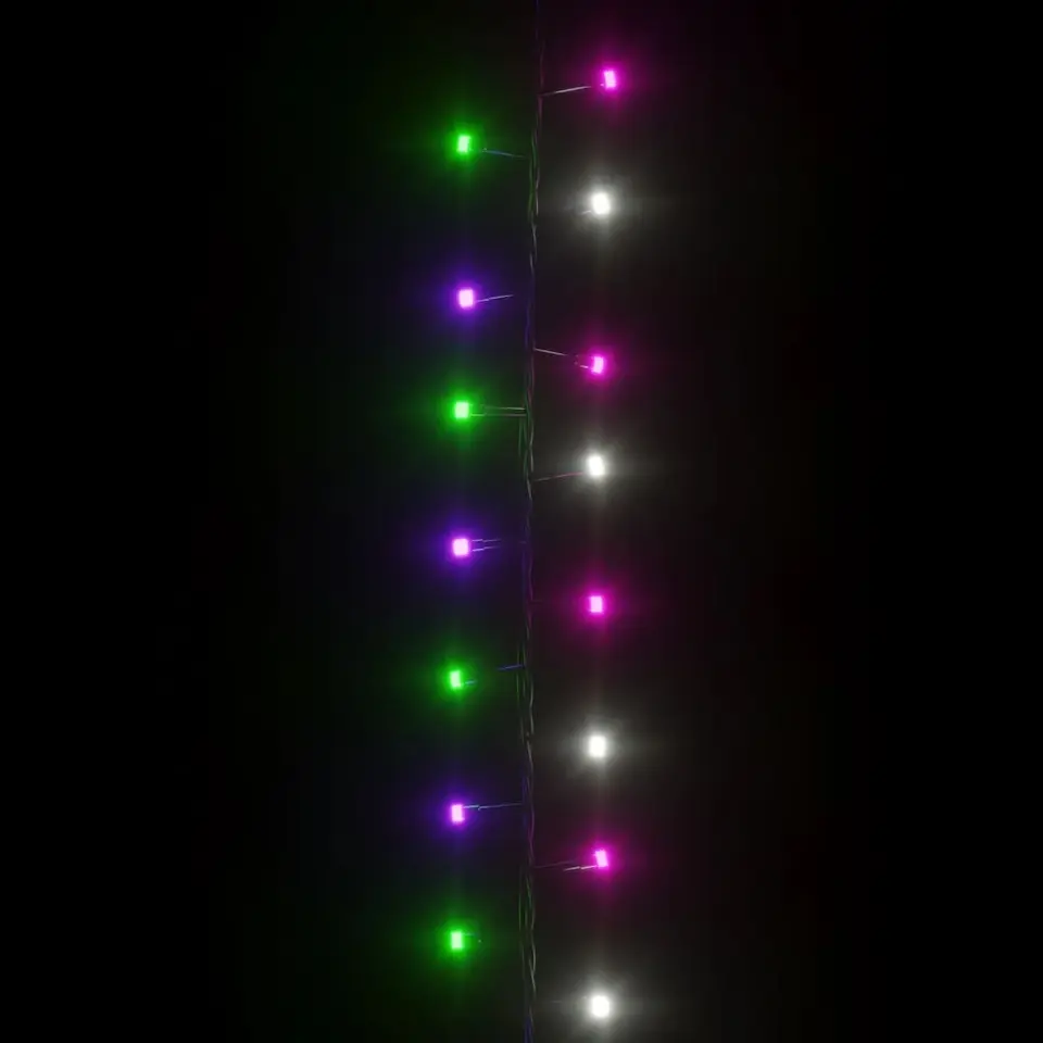 vidaXL - Led-slinger - Pastel multicolour and dark green - 45 m