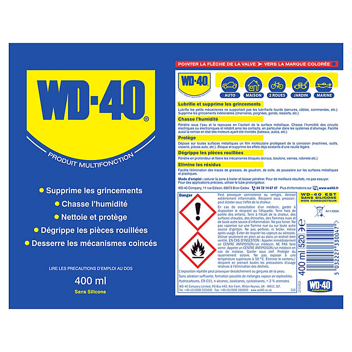 Bombe multifonction WD-40 en aérosol 400 ml