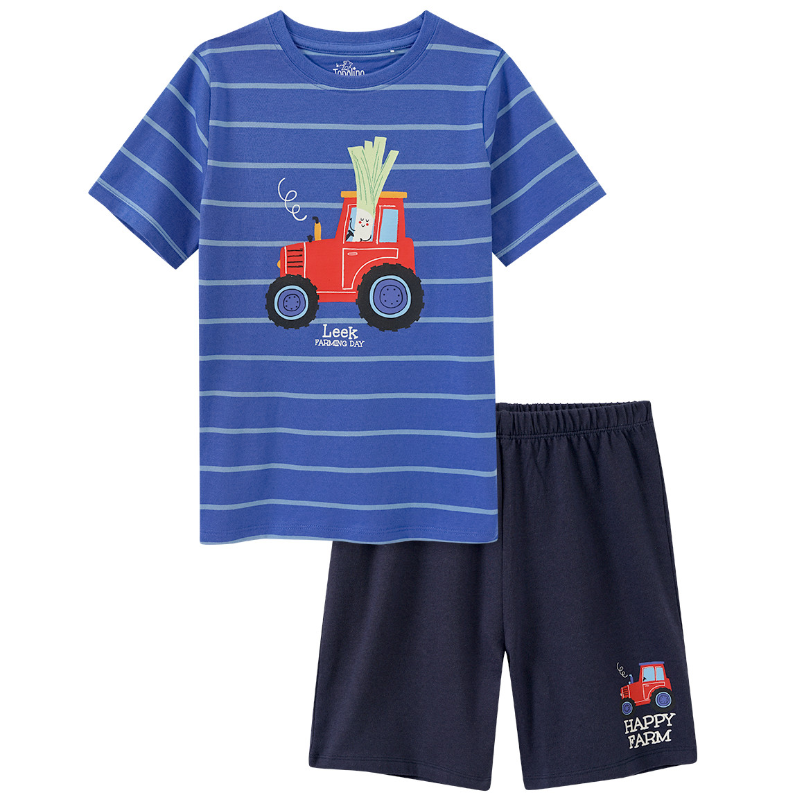 Topolino Jungen Shorty mit Traktor-Print blau / dunkelblau