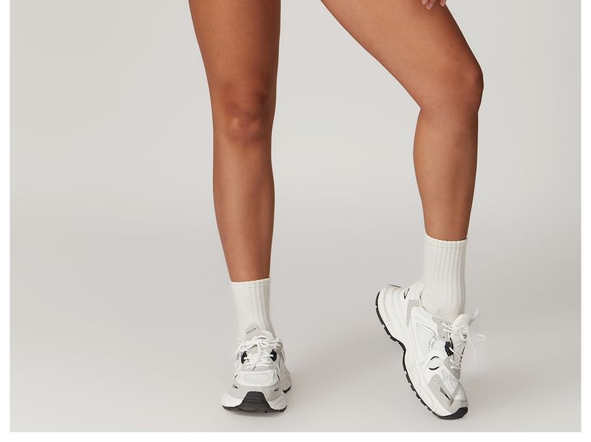 Skinniano - Hoge taille effen split mini A-lijn sportrok