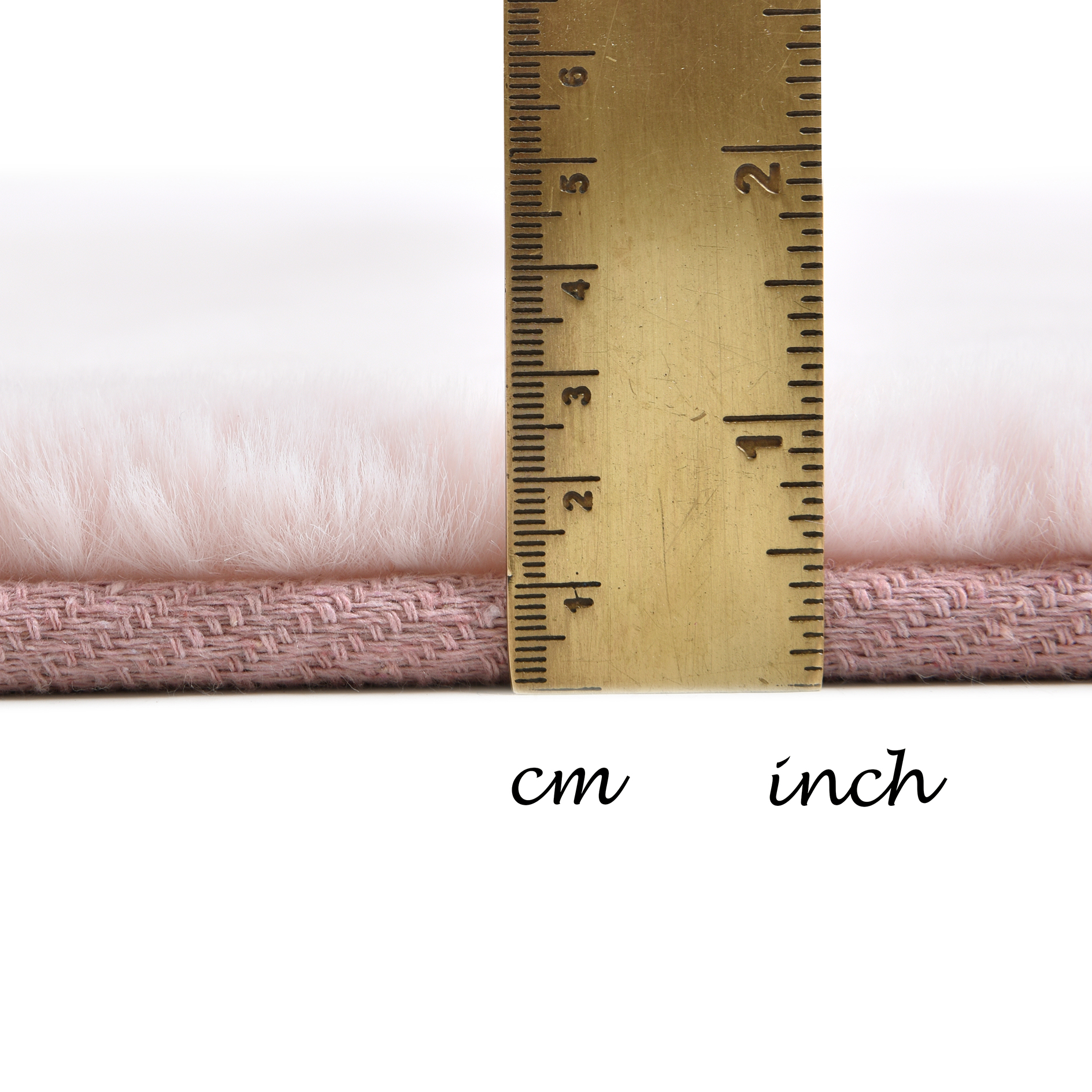Kunstfellteppich - rosé - rund - Ø 90 cm