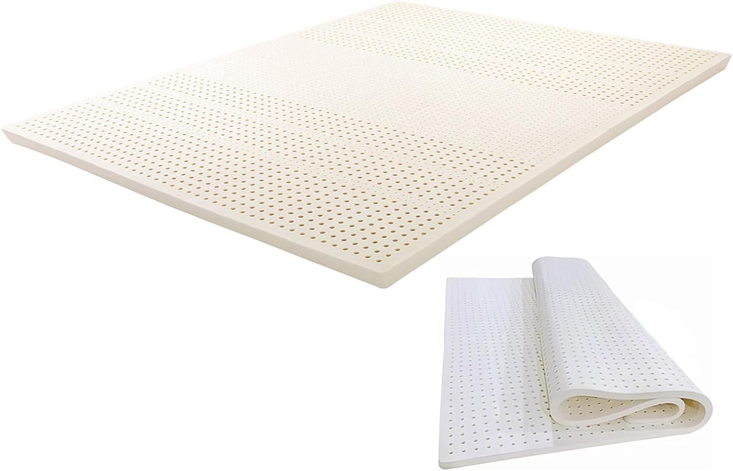 Latex-Matratze,100% Natürlich, Schlichtes Design, Entspannende Schlafzimmer-Latex-Matratze Mit Topper, Naturlatex-Matratzenauflage,1in,120x200cm(47x79in)