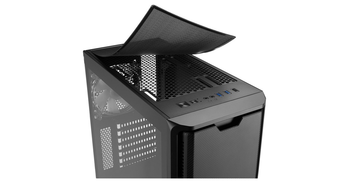 SharkoonSK3 RGB midi tower behuizing  (Zwart | 3x USB-A | RGB | Tempered Glass)
