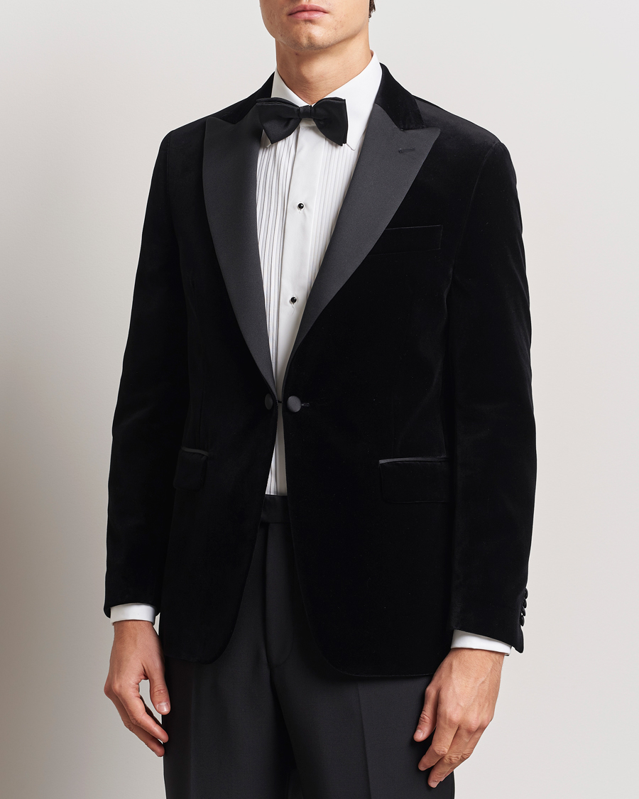 Oscar Jacobson Frampton Velvet Tuxedo Blazer Black