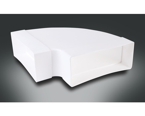 Vlakke kanaalbocht, horizontaal, Rotheigner, wit, 220x90 mm, 90 graden