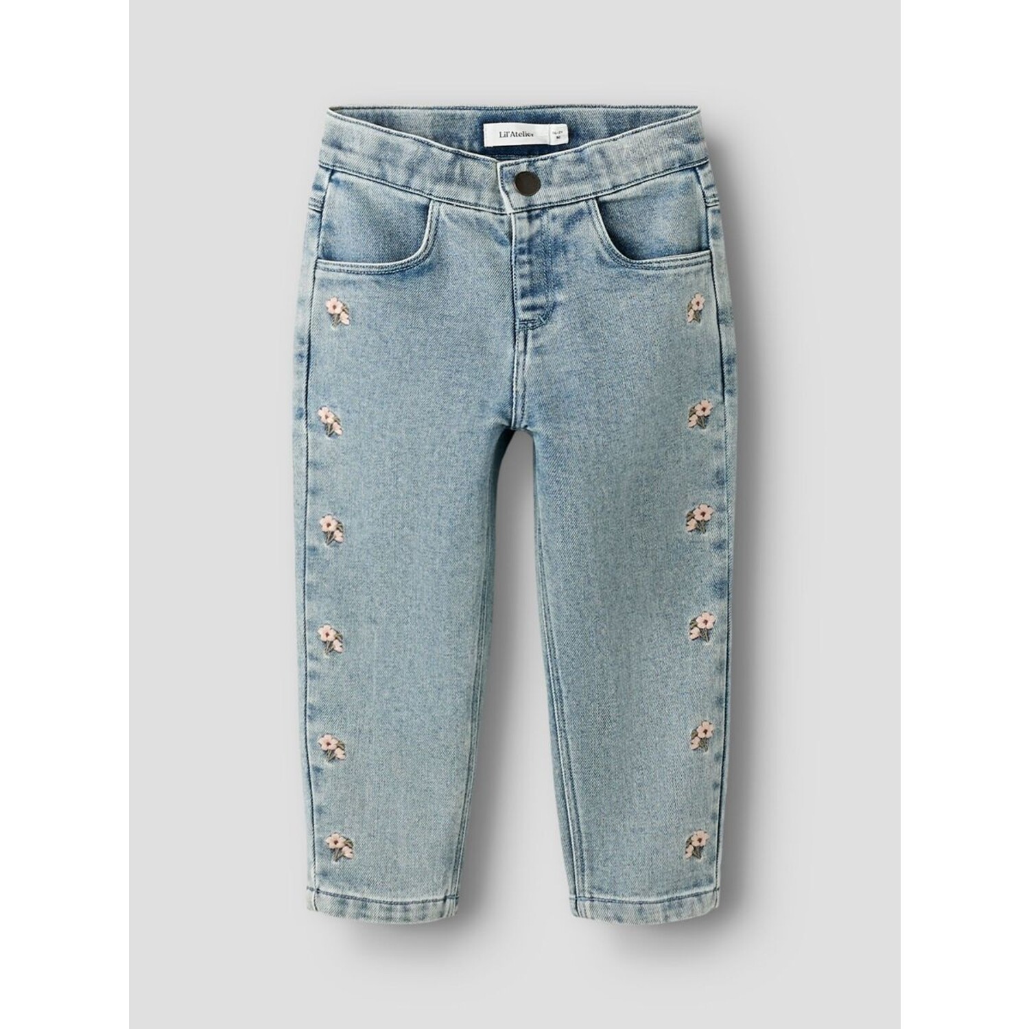 Lil ' Atelier | NMFDARLEE DOA LOOSE JEANS 4499-SE LIL | Medium Blue Denim FLOWER EMB