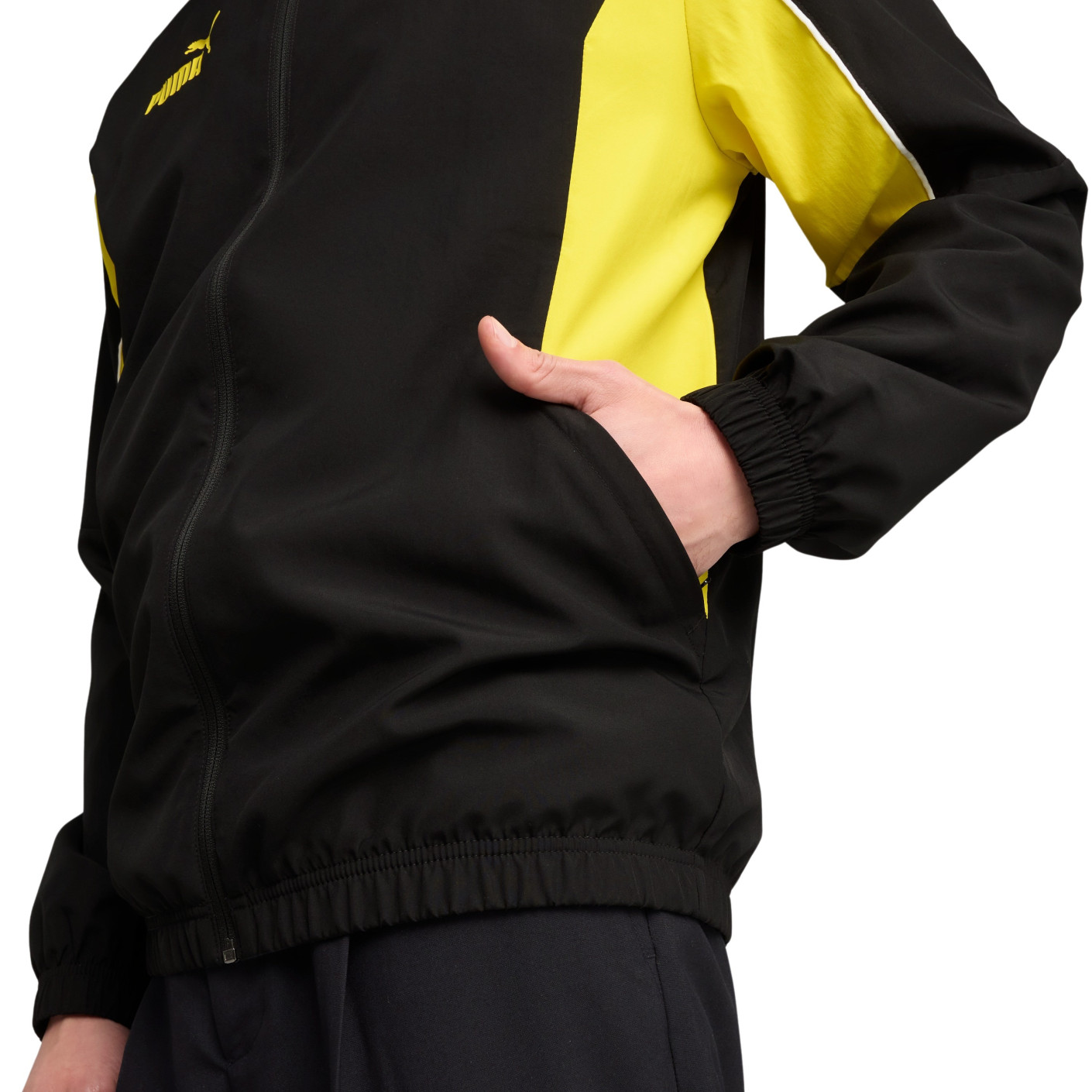 PUMA Borussia Dortmund FtblArchive Trainingspak Full-Zip 2024-2025 Zwart Geel