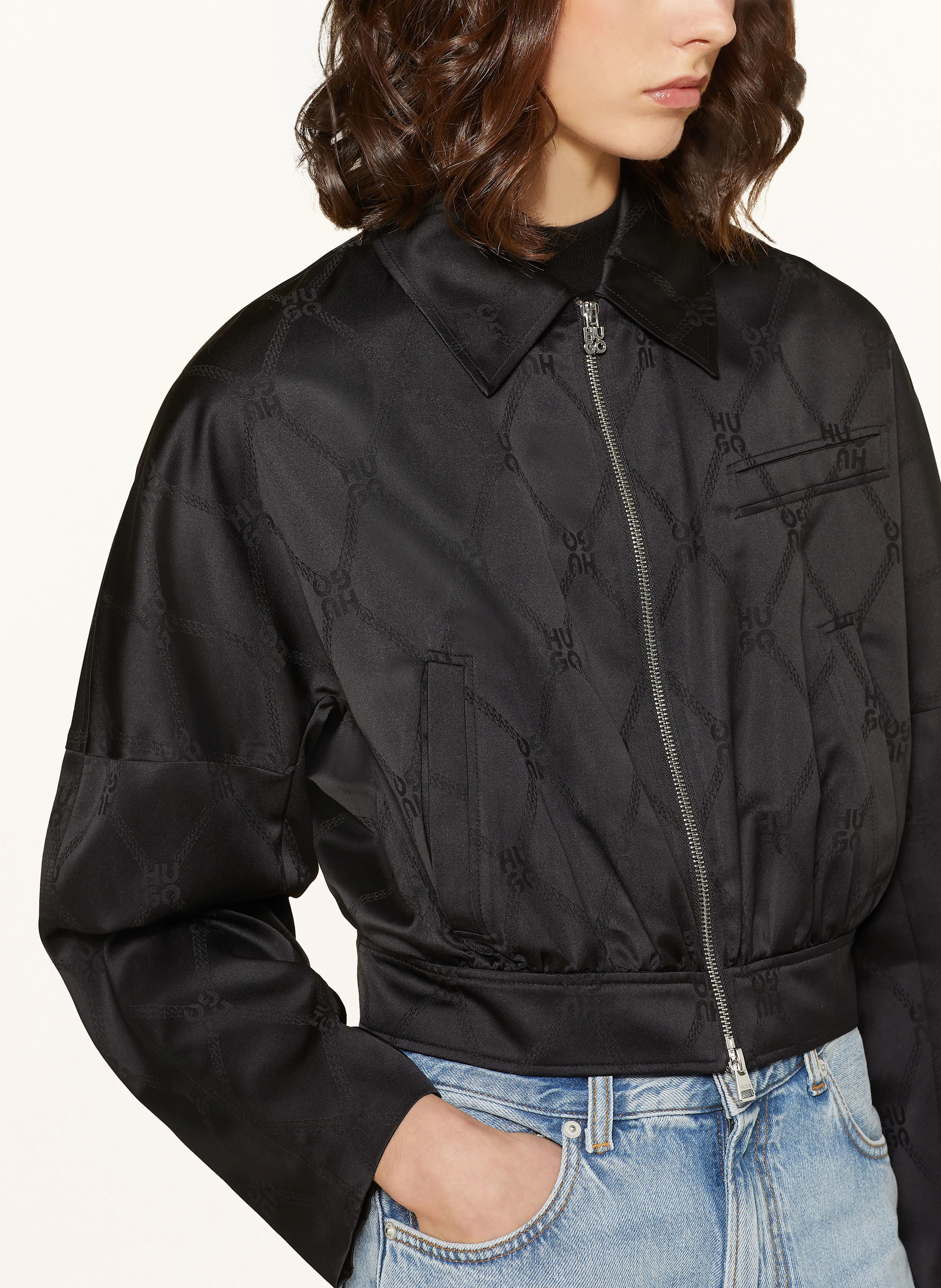 HUGO Kastenjacke ALERIA aus Satin