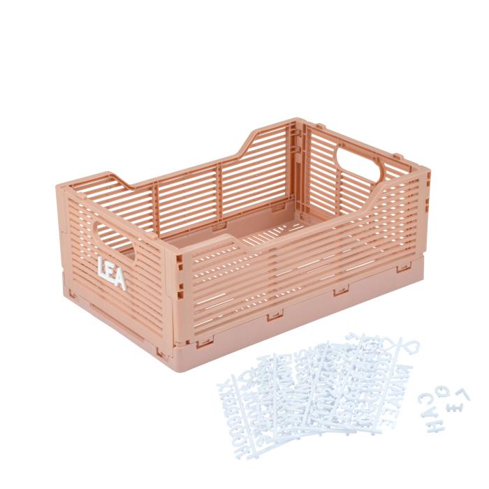 CAGETTE PLIABLE EMPILABLE ROSE GRANIT D.40X30X17CM