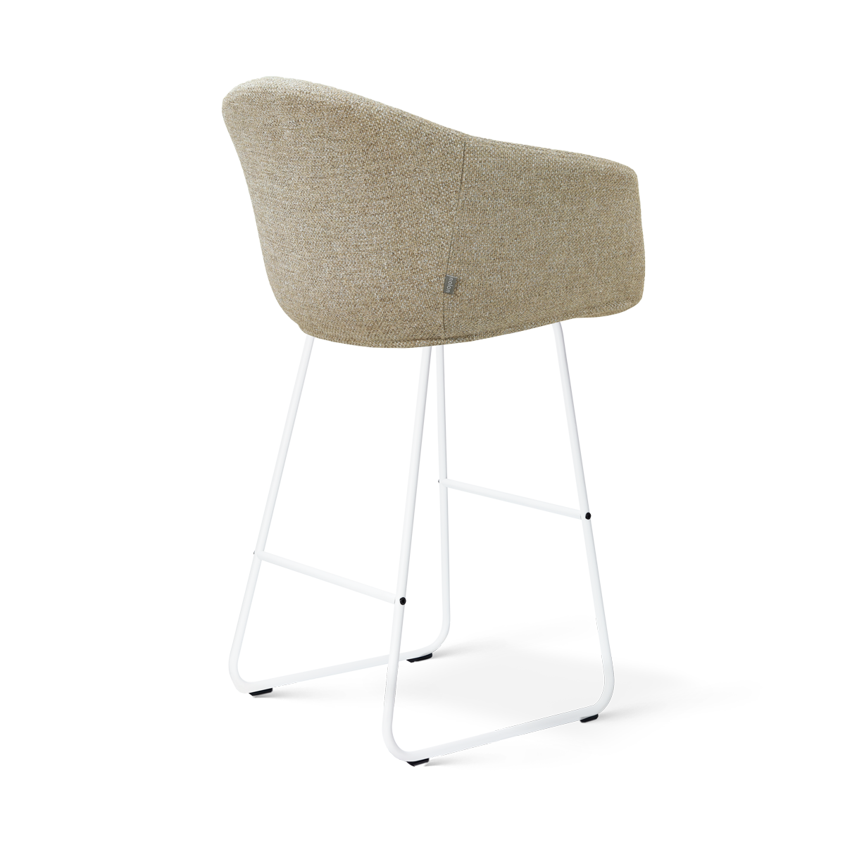 Barkruk Nino-Otis H75 cm wit onderstel taupe melange