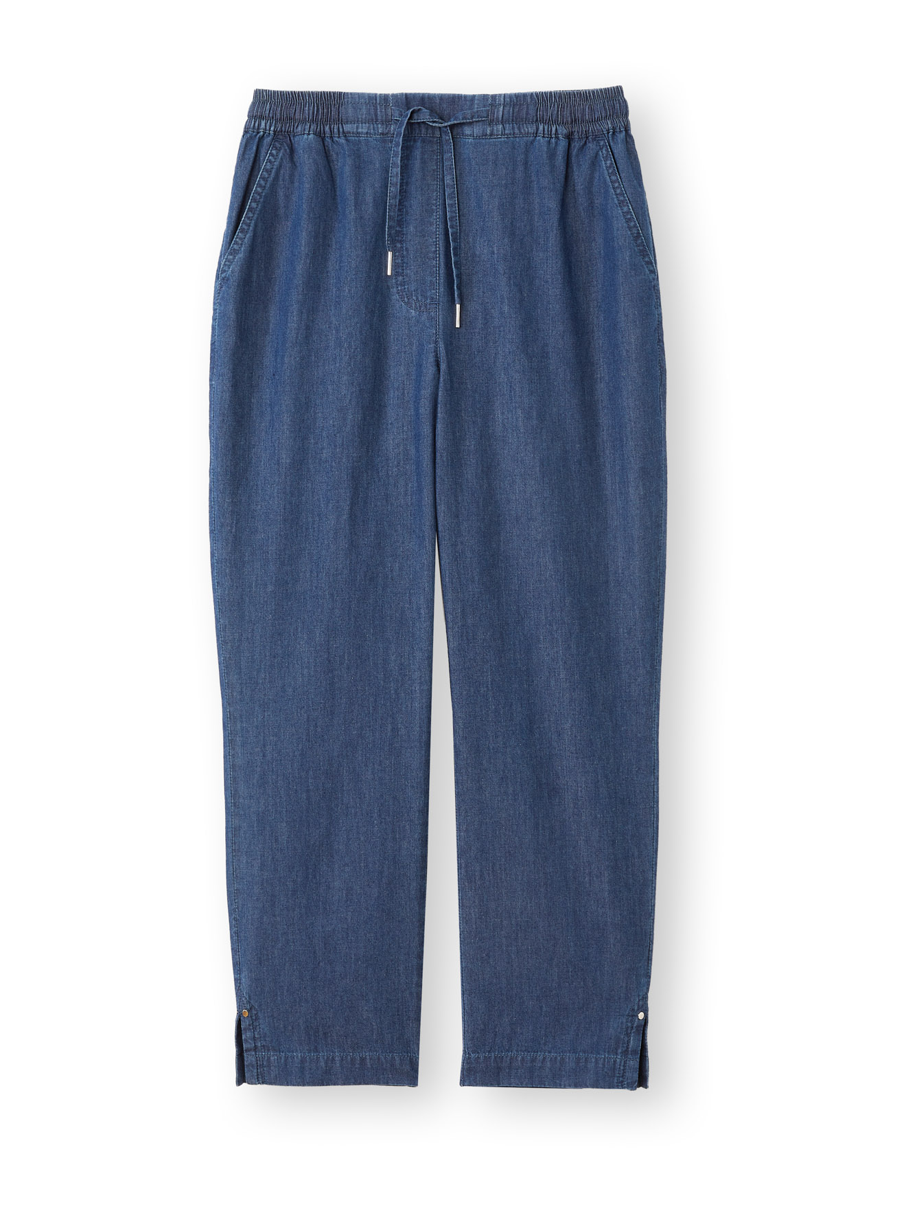 Pantacourt élastiqué en chambray