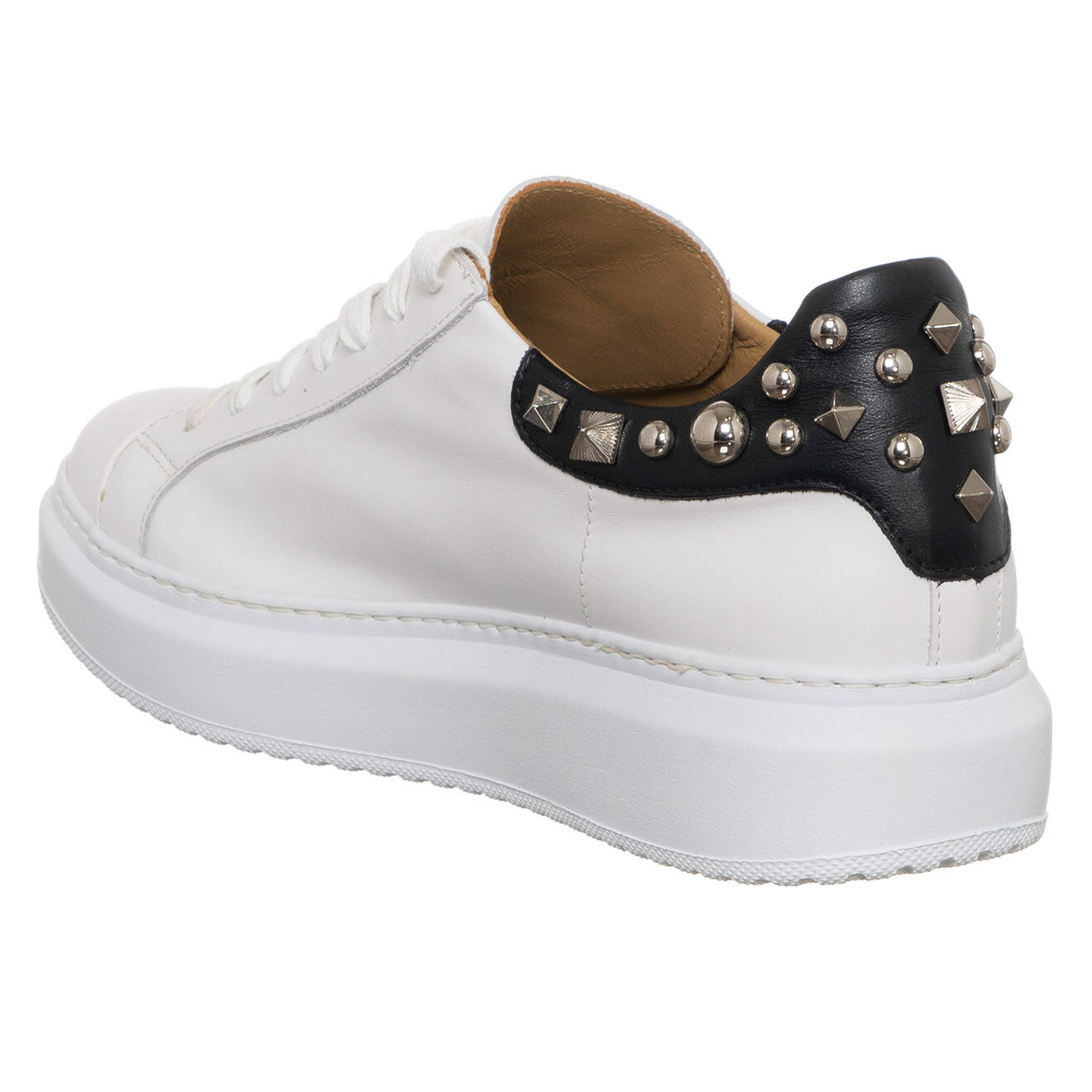 Loretta Pettinari Baskets en Cuir Nicole blanc/noir