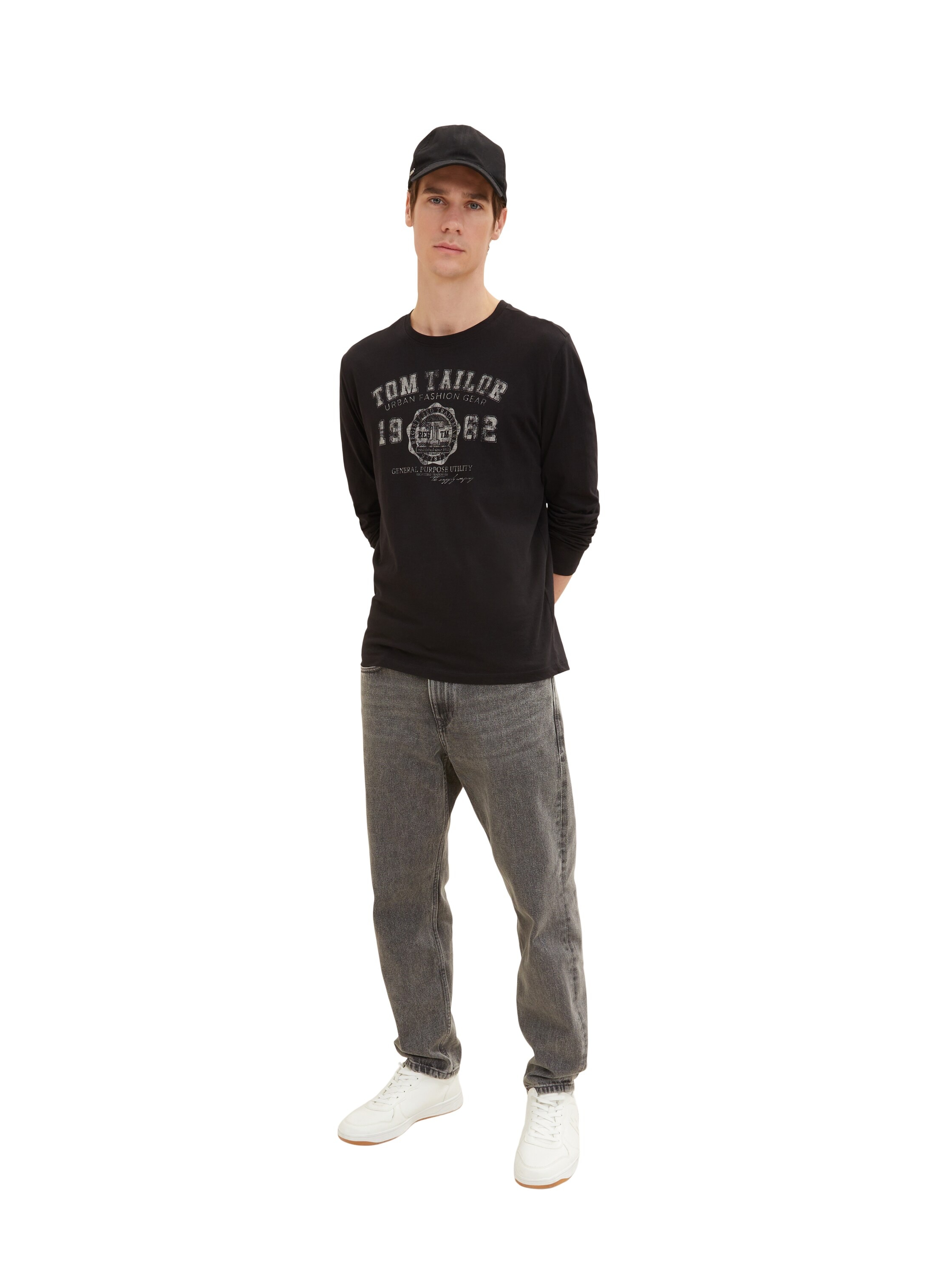 TOM TAILOR Langarmshirt, 2 Stk. mit Logo Print