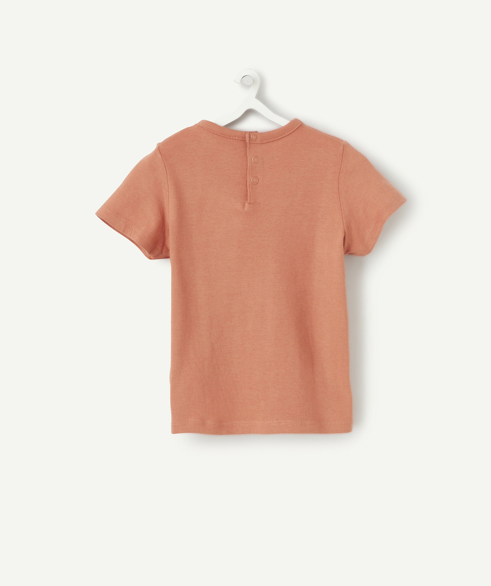 T-SHIRT BÉBÉ GARÇON EN FIBRES RECYCLÉES COULEUR ROUILLE