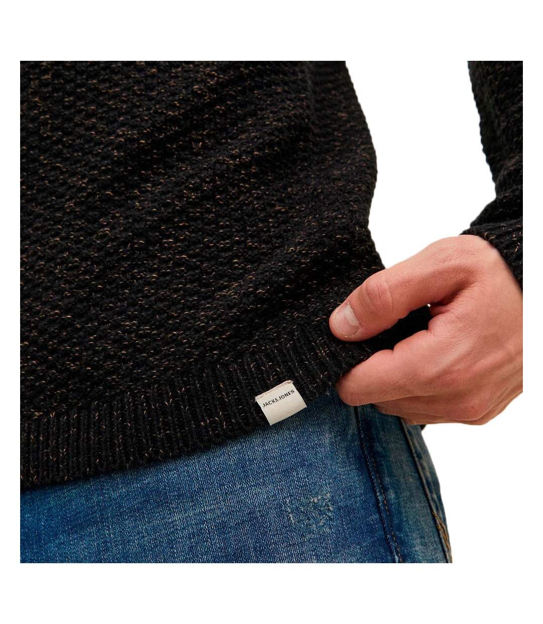 Pull Noir Chiné Homme Jack and Jones Damian