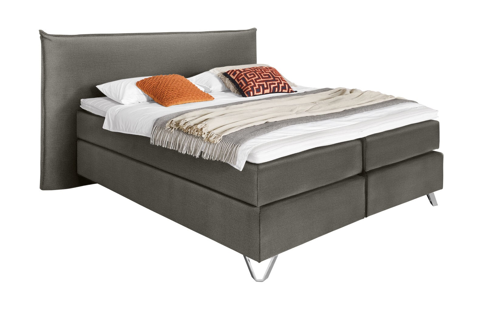 Ole Gunderson Boxspringbett FENSON OSLO NV 180 x 200 cm braungrau