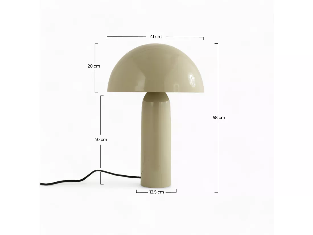 Lampe en métal gris argile - Enaïs