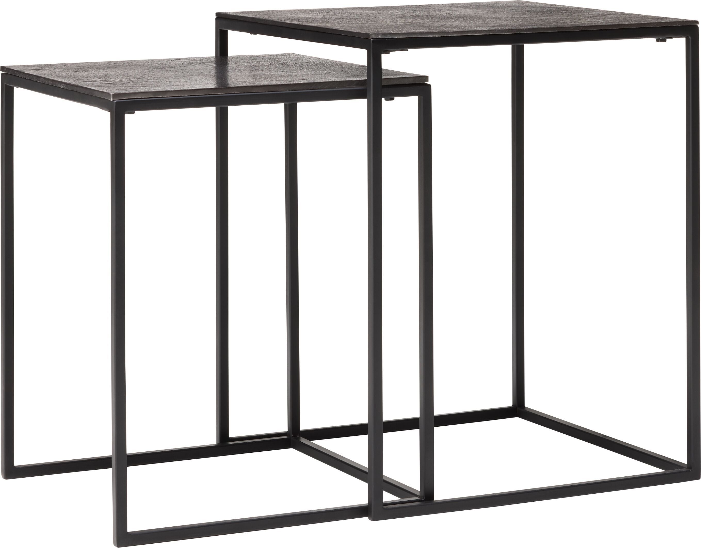LADINA Beistelltisch - Schwarz / B: 40.0 cm x T: 40.0 cm x H: 50.0 cm