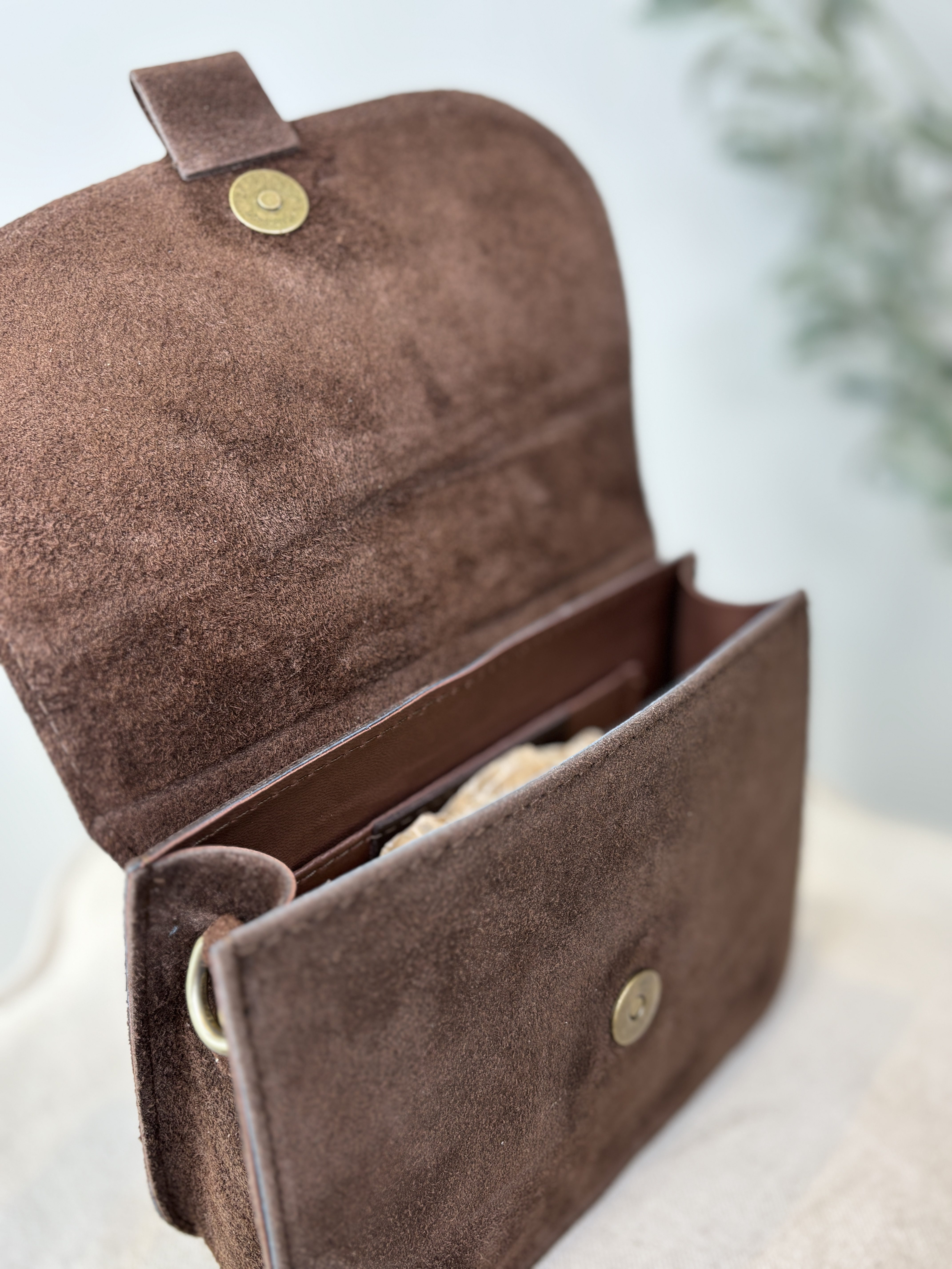 Flora Bag - Suede Donker Bruin