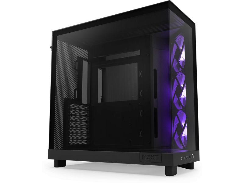 NZXT PC-Gehäuse H6 RGB Flow Schwarz Kompaktes Mid-Tower-Gehäuse mit hohem Luftstrom und RGB Lüftern