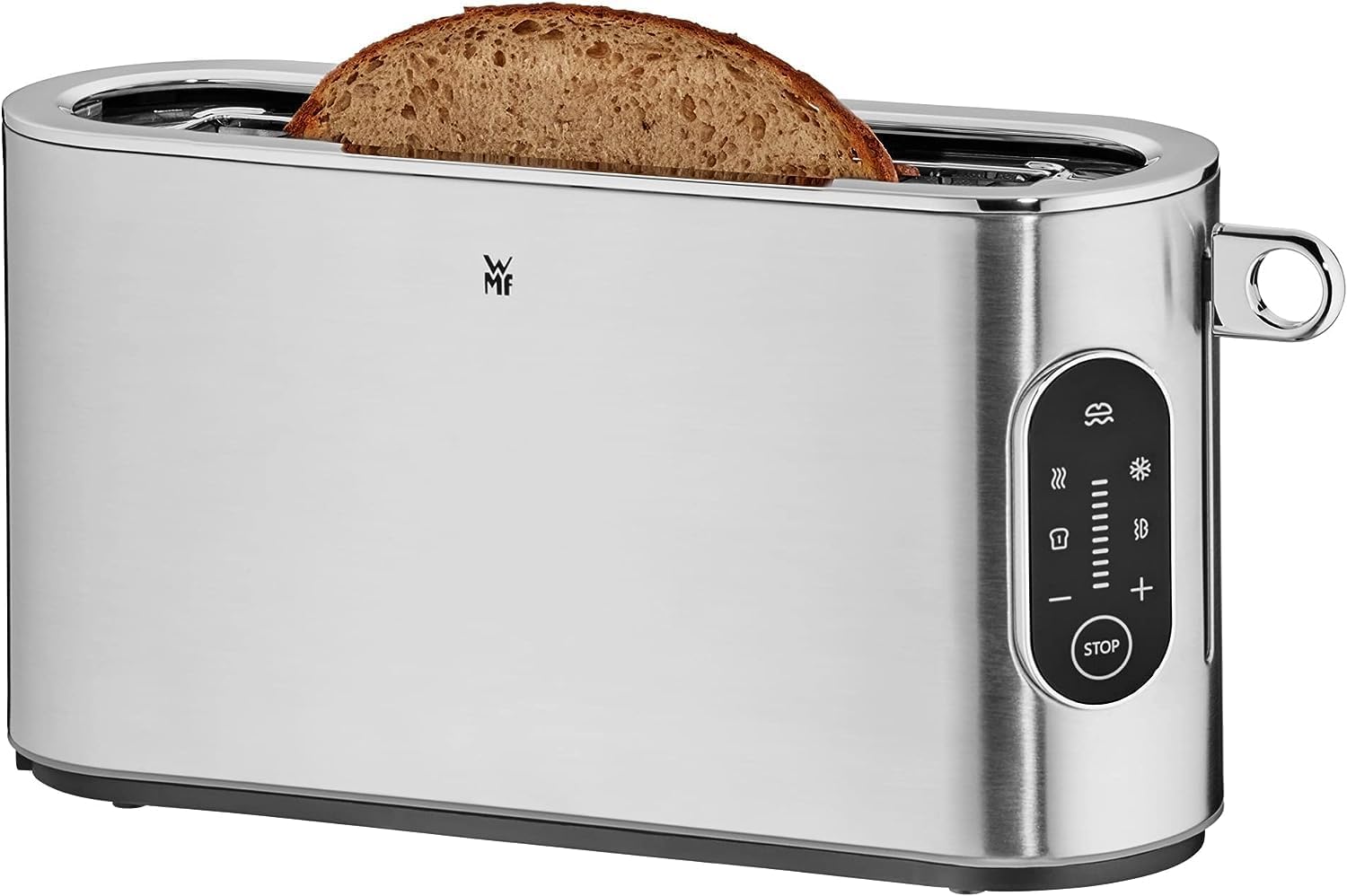 WMF Lumero Toaster 2 Scheiben, Langschlitz mit Brötchenaufsatz, XXL, Einseitiges Toasten, 1-Scheiben-Taste, 10 Bräunungsstufen, Toaster edelstahl matt