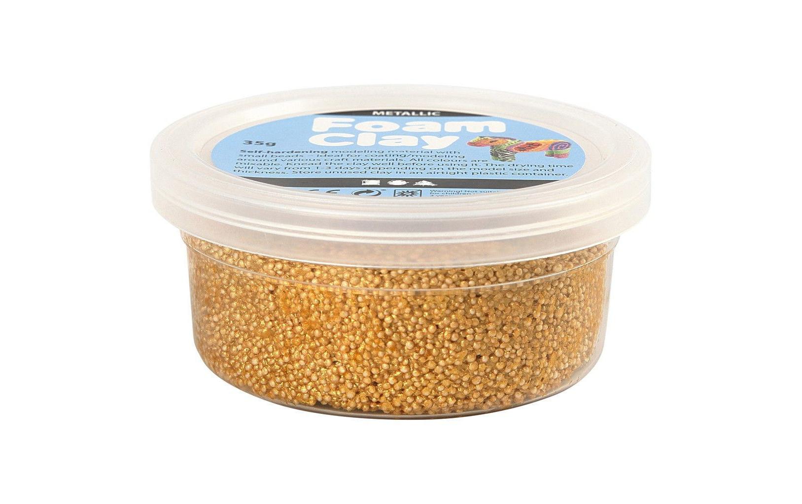 Modelliermasse Foam Clay Metallic 35 g GoldSelbsthärtende Modelliermasse mit winzigen Styroporkügelchen