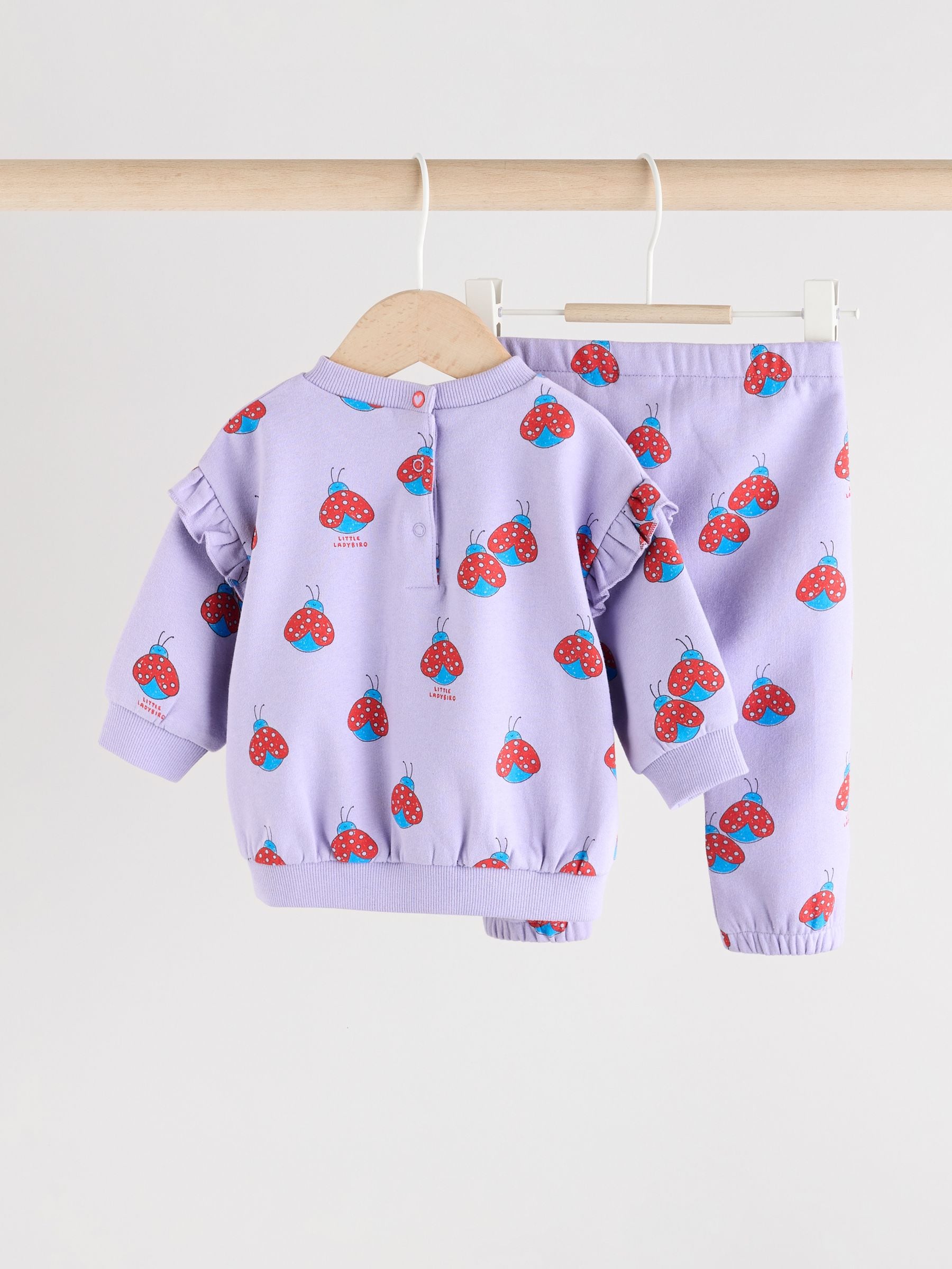 Paarse Lieveheersbeestje - Set van 2 -delige Baby Sweater en Joggingbroeken (0mnd -2jr)